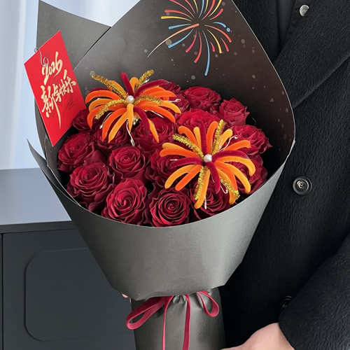 鲜花：一路繁花 19枝红玫瑰